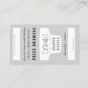 Baby Shower Cloth Diaper Raffle Tickets Grey Enclosure Card