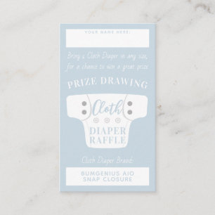 Baby Shower Cloth Diaper Raffle Tickets Light Blue Enclosure Card