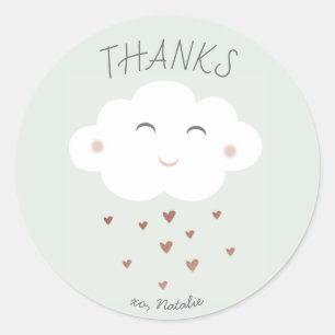 Baby shower Cloud mignon merci sticker