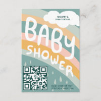 BABY SHOWER Clouds Rainbow Cute Custom QR CODE