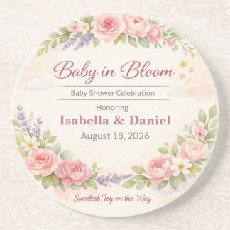 Baby Shower Coasters | Teddy Bear | Baby in Bloom