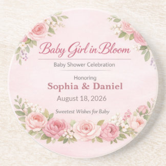 Baby Shower Coasters | Teddy Bear | Girl in Bloom