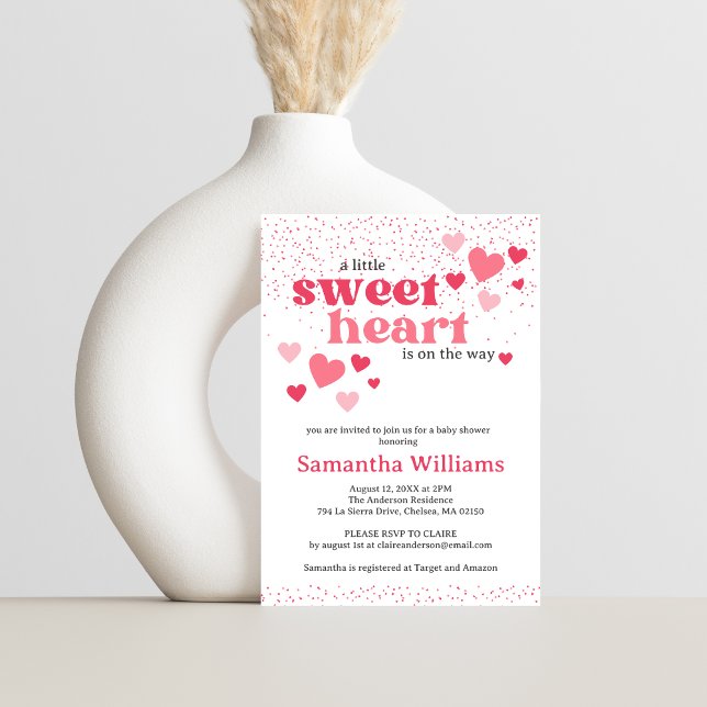 Baby shower Coeurs roses Invitation (Créateur téléchargé)