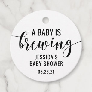 Baby Shower Coffee Favour Tag, A baby is Brewing Favour Tags