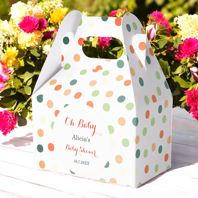 Baby Shower Colourful Dots Cute Pattern Favor Box (Creator Uploaded)