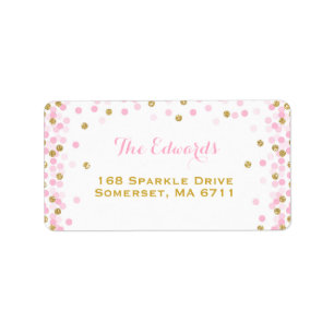 Baby shower Confetti Étiquettes de adresse Rose Et