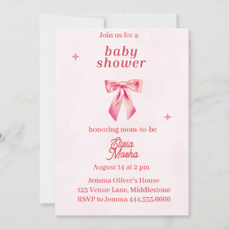 Baby shower coquette modifiable Invitation 2