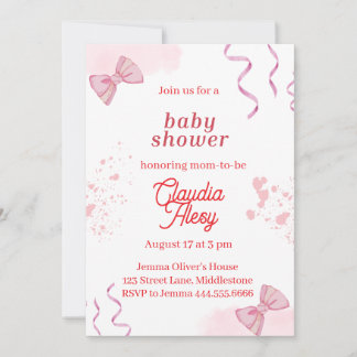 Baby shower coquette modifiable Invitation 3