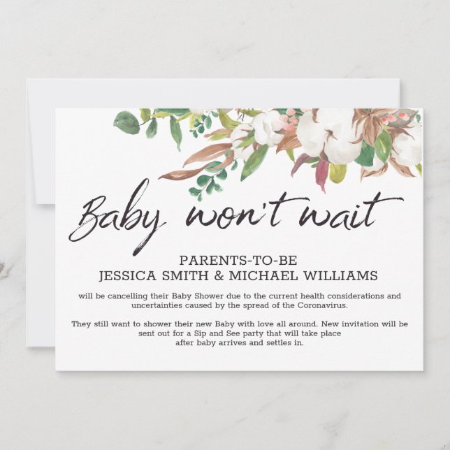 Baby Shower Corona Virus Cancellation Card (Front)