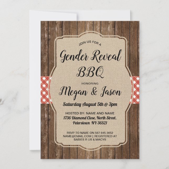 Baby shower Couples Invitations barbecue Révélatio (Devant)