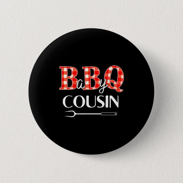 Baby Shower Cousin Bbq Party Cute Matching Family  2 Inch Round Button (Front)