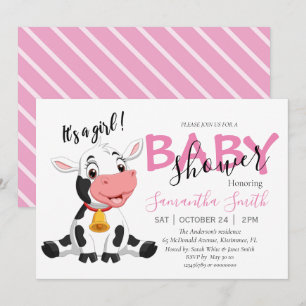 Baby Shower Cow Girl  Announcement