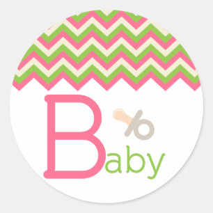 Baby Shower Cupcake Topper/Sticker Classic Round Sticker