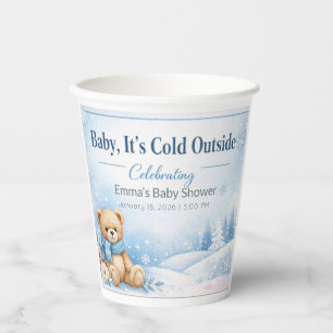 Baby Shower Cups Winter Wonderland Teddy Bear
