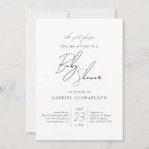 Baby Shower   Cursive Script Invitation