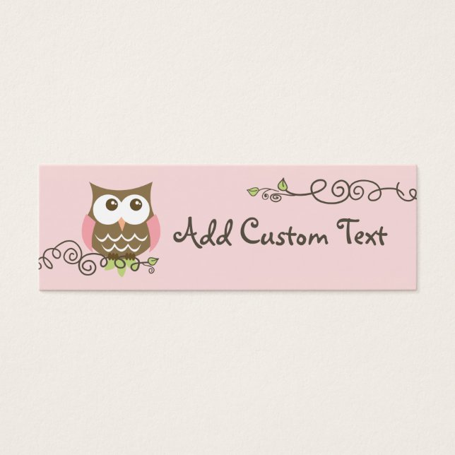 Baby shower custom owl tag (Front)