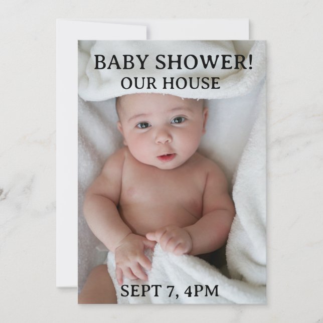  BABY SHOWER CUSTOM PHOTO INVITATIONS (Front)