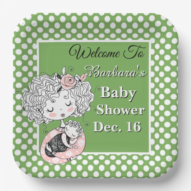 Baby Shower Customize  Paper Plate (Front)