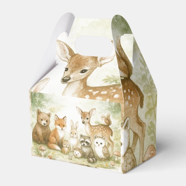 Baby Shower Cute Baby Animals Favor Box (Front Side)