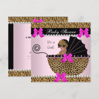 Baby Shower Cute Baby Girl Leopard Hot Pink