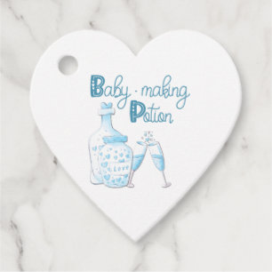 Baby Shower Cute Blue Baby Making Potion Favour Tags