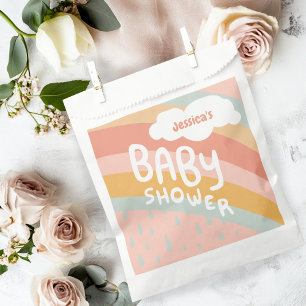 BABY SHOWER Cute Clouds Rainbow Rain CUSTOM Favour Bag