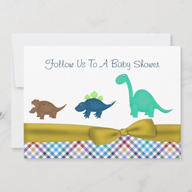 Baby shower Cute Dinosaur Invitation (Devant)