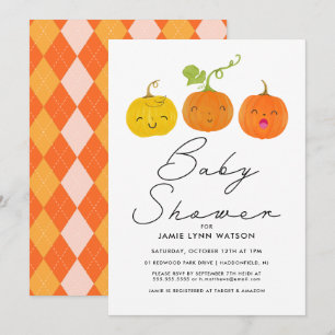 BABY SHOWER   Cute Little Pumpkin Invitation