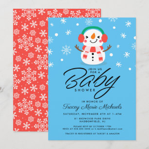 Baby shower Cute Little Snowman Invitation