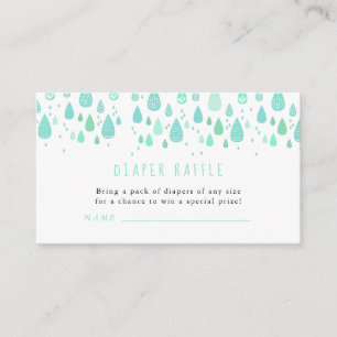 Baby Shower Cute Raindrops Diaper Raffle Ticket Enclosure Card