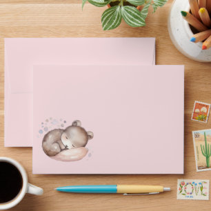 Baby Shower, cute sleeping teddy bear Envelope
