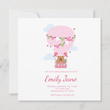 Baby Shower Cute Teddy Bear Pink Capybara Girls 