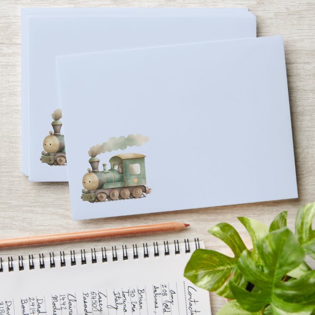 Baby Shower cute train, baby toy Envelope (Stacked)