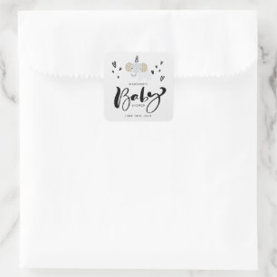 Baby Shower   Cute Uni-Elephant  Square Sticker