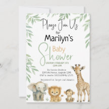Baby Shower Cuter Baby Wild Animals