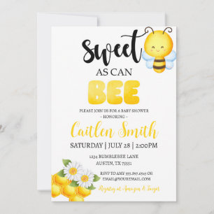 Baby shower d'abeille douce Bumblebee Invitation