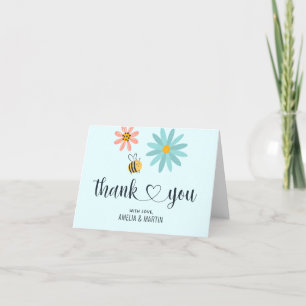Baby shower d'abeille plié Merci Cartes