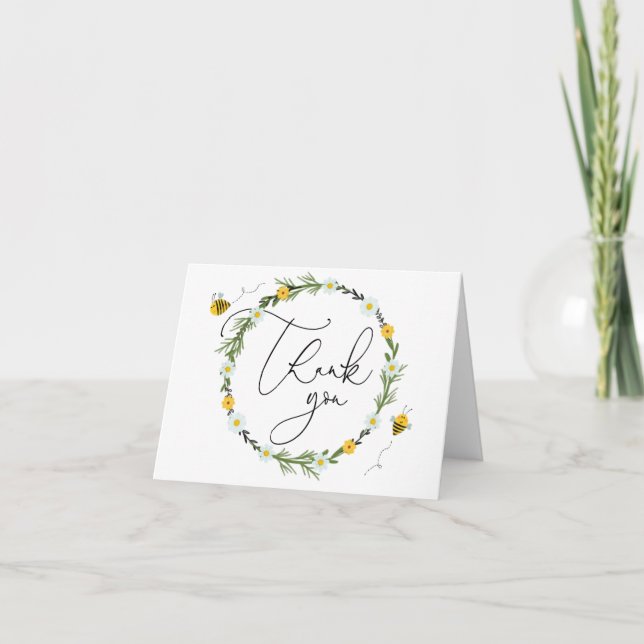 Baby shower d'abeilles Merci (Devant)