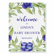 Baby shower d'accueil Botanique Blueberry