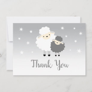 Baby shower d'agneau gris et Merci blanc