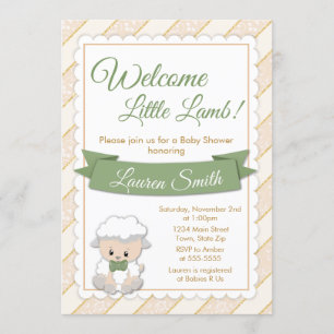 Baby shower d'agneau Invitation Agneau de bébé neu