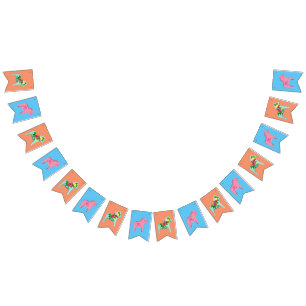 Baby Shower Dala Horse Party Bunting Flags