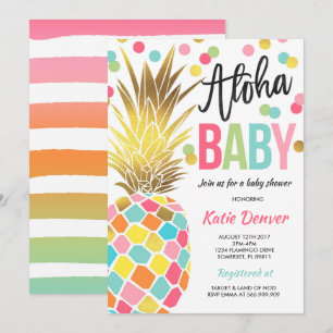 Baby shower d'ananas Invitation Douche tropicale