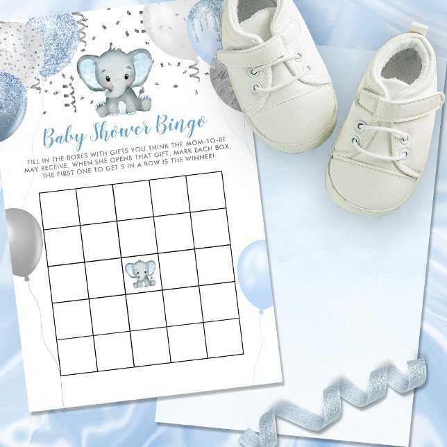 BABY SHOWER d'aquarelle à éléphant BUDGET Carte de (Cute Elephant Girl Balloons Baby Shower Invitation)