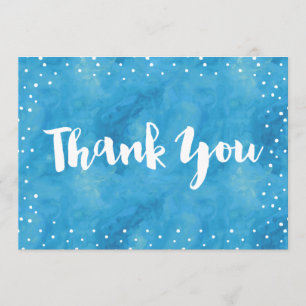Baby shower d'aquarelle bleu   CARTE DE REMERCIEME