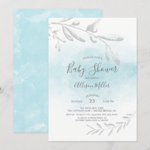 Baby shower d'aquarelle bleue Invitation