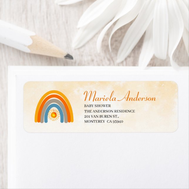 Baby shower d'aquarelle Boho Sunshine (En situation)