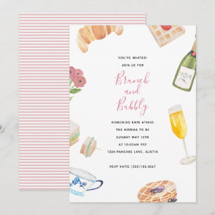 Baby shower d'aquarelle Brunch Invitations