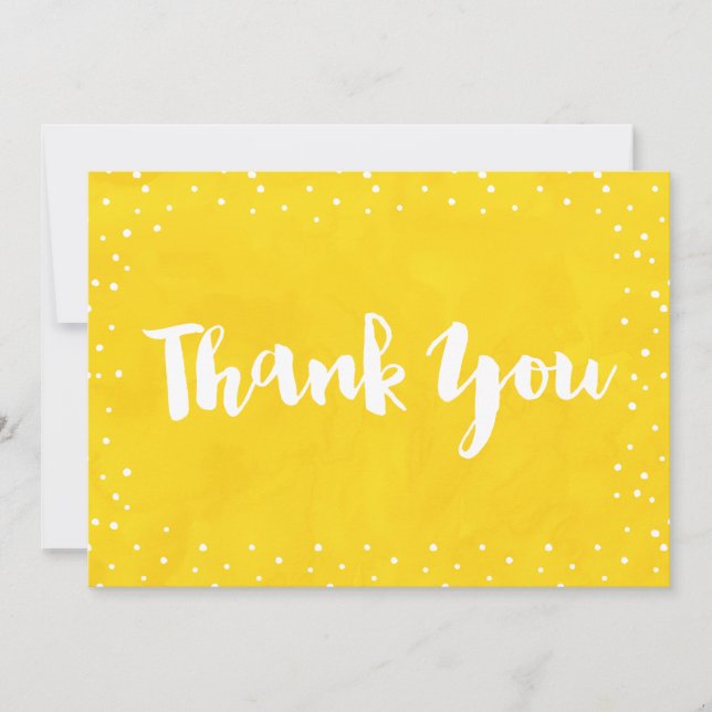 Baby shower d'aquarelle jaune | CARTE DE REMERCIEM (Devant)