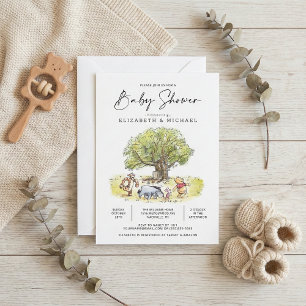Baby shower d'aquarelle Pooh et Pals Invitation